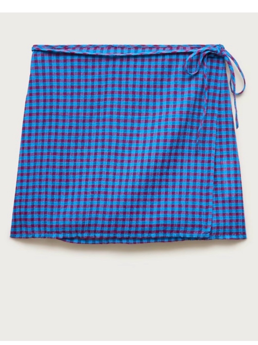 NWT J.Crew Blue and Red gingham Wrap Skirt - XXS